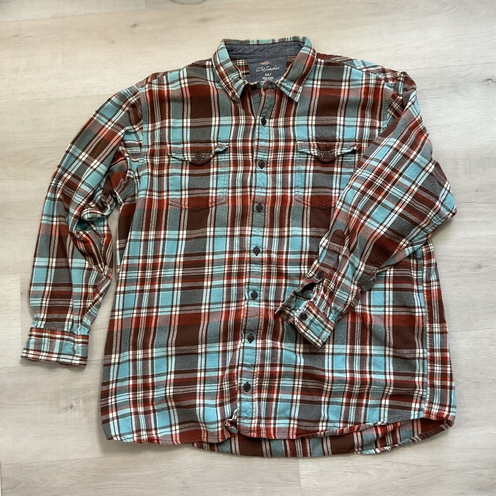 Bob Timberlake Mens Big and Tall Plaid Button Down Long Sleeve Shirt 2XLT
